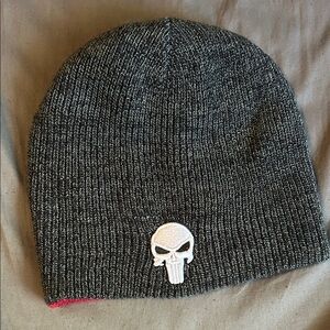 Embroidered Punisher Beanie (Real Cotton)